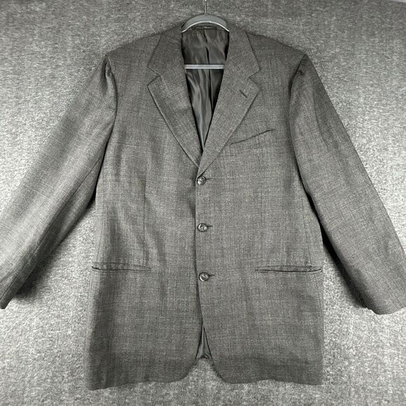 Ermenegildo Zegna Other - Ermenegildo Zegna Soft Wool Blazer Mens Sz 44L Gray Tweed Houndstooth 3 Button
